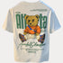 Bear printed graphic tee with short sleeves and durable fabric for summer comfort.